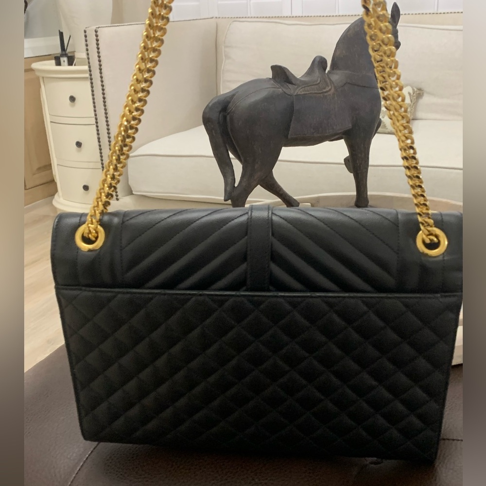 Saint Laurent Large Envelope Calfskin Shoulder Bag - Picture 5 of 16
